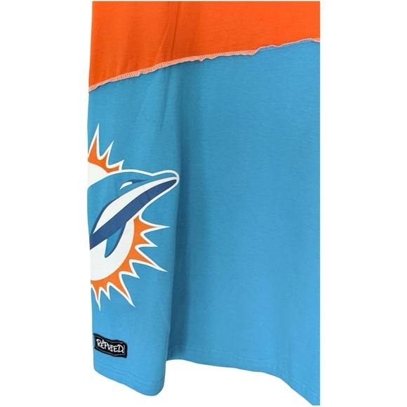 New Miami Dolphins Orange V-Neck Hoodie Dress Sz L NFL Licensed - Picture 3 of 5